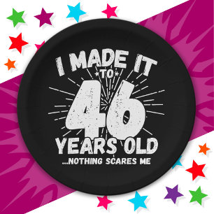 46 Year Old Sarcastic Meme Funny 46th Birthday Paper Plate
