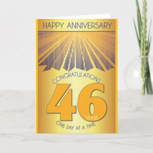 46 Year Sober Anniversary Golden Ray 12 Step Card