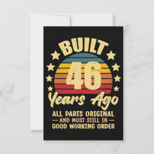 46 Years Ago All Parts Original 46th Birthday Invitation