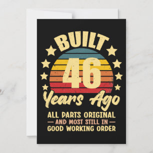 46 Years Ago All Parts Original 46th Birthday Magnetic Invitation