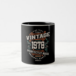 46 Years Old Vintage 1978 Man Myth Legend Two-Tone Coffee Mug