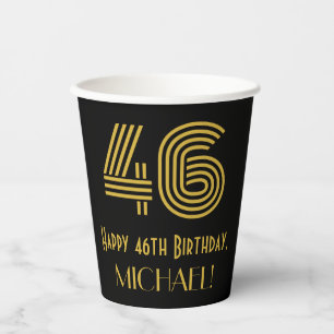 46th Birthday: Art Deco Inspired Look “46” & N Paper Cups