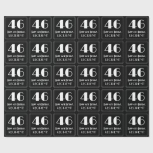 46th Birthday - Art Deco Inspired Look "46", Name Wrapping Paper