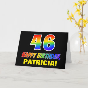 46th Birthday: Bold, Fun, Simple, Rainbow 46 Card