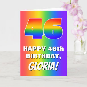 46th Birthday: Colorful, Fun Rainbow Pattern # 46 Card