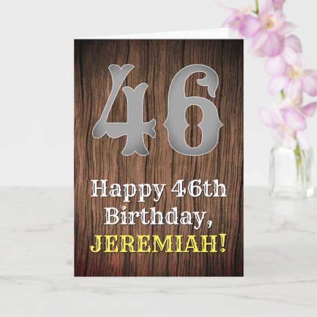 46th Birthday: Country Western Inspired Look, Name Card (Orchid)
