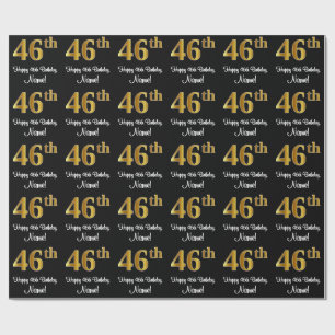 46th Birthday: Elegant Luxurious Faux Gold Look # Wrapping Paper