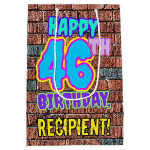 46th Birthday: Fun, Urban Graffiti Inspired Look Medium Gift Bag