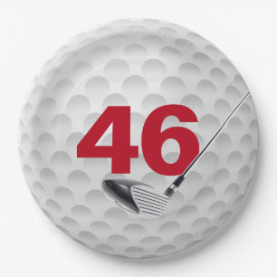 46th Birthday Golf Ball Design  Paper Plate