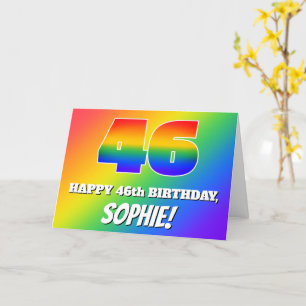 46th Birthday: Multicolored Rainbow Pattern # 46 Card