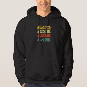 46th Birthday Retro Vintage Legend Since July 1976 Hoodie