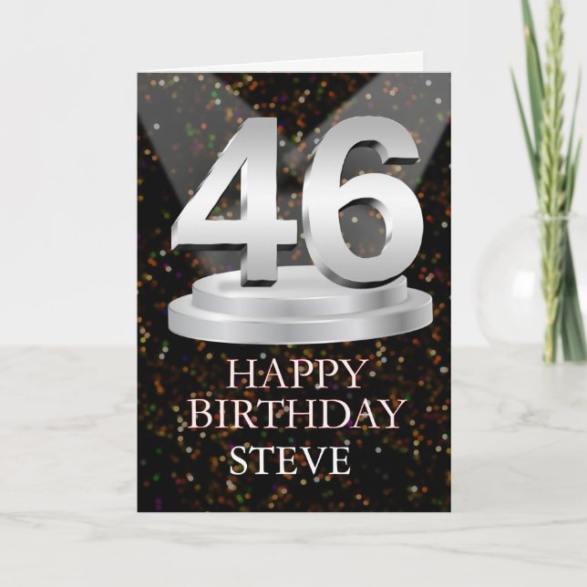 46th Birthday Spotlights Add A Name Card (Front)