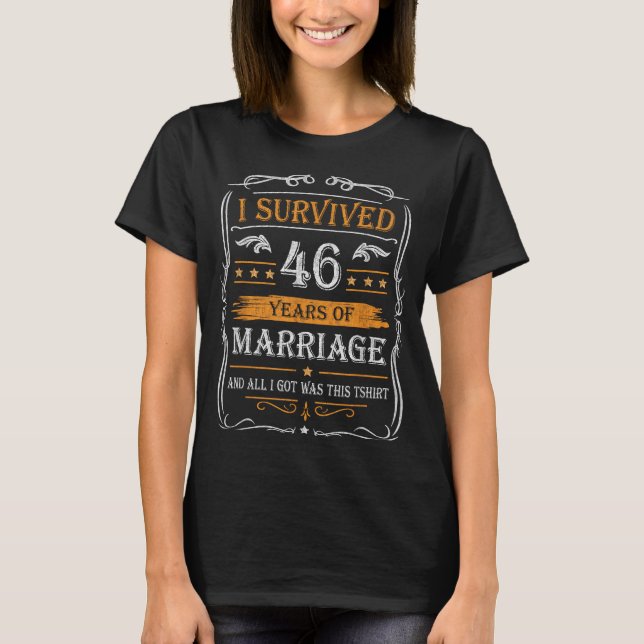 46th Wedding Anniversary Shirt Couples Husband Wif (Front)