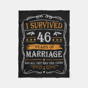 46th Wedding Anniversary Shirt Couples Husband Wif Fleece Blanket