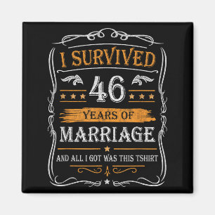 46th Wedding Anniversary Shirt Couples Husband Wif Magnet