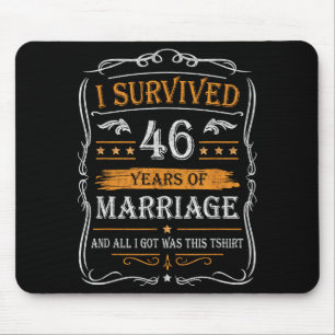 46th Wedding Anniversary Shirt Couples Husband Wif Mouse Mat