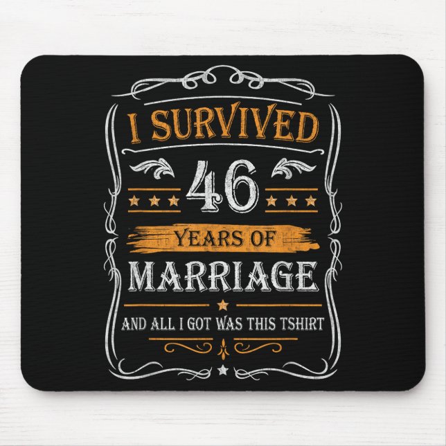 46th Wedding Anniversary Shirt Couples Husband Wif Mouse Mat (Front)