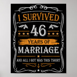 46th Wedding Anniversary Shirt Couples Husband Wif Poster