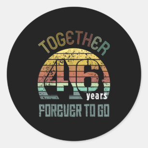 46th Years Wedding Anniversary For Couples Matchin Classic Round Sticker