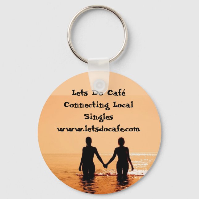 476343_low, Lets Do Caf Connecting Local Singl... Key Ring (Front)