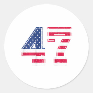 47 Birthday Shirt Usa Flag Sports Team Jersey Ck N Classic Round Sticker