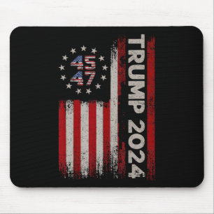 47 Donald Trump 2024 American Flag 2024 Election  Mouse Mat