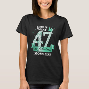 47 & Fabulous I Turquoise Black Party Group Photo T-Shirt