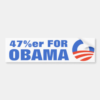 47 Percent For Obama 2012 Bumper Sticker