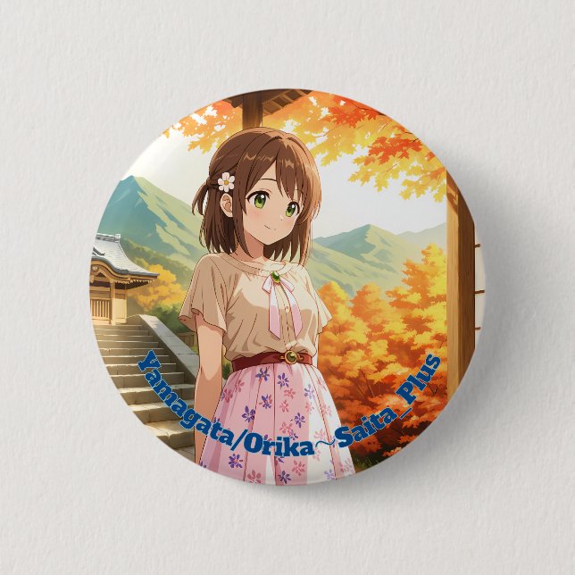 47_Plus 山形 織花 - Yamagata Orika 6 Cm Round Badge (Front)
