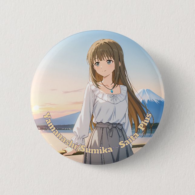47_Plus 山梨 澄香 - Yamanashi Sumika 6 Cm Round Badge (Front)