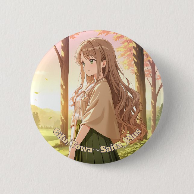 47_Plus 岐阜 灯羽 - Gifu Towa 6 Cm Round Badge (Front)