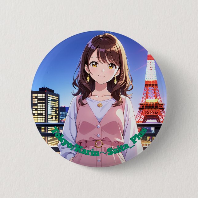 47_Plus 東京 華莉 - Tokyo Karin 6 Cm Round Badge (Front)