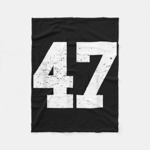 #47 Sports Fan Player T Shirt Number 47 Game Winne Fleece Blanket