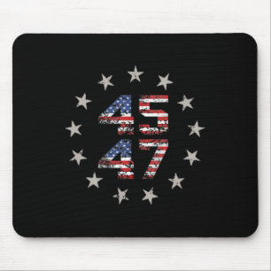 47 Trump 2024 American Flag (on Back) 1  Mouse Mat