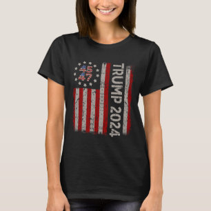 47 Trump 2024 American Flag (on Back)  T-Shirt