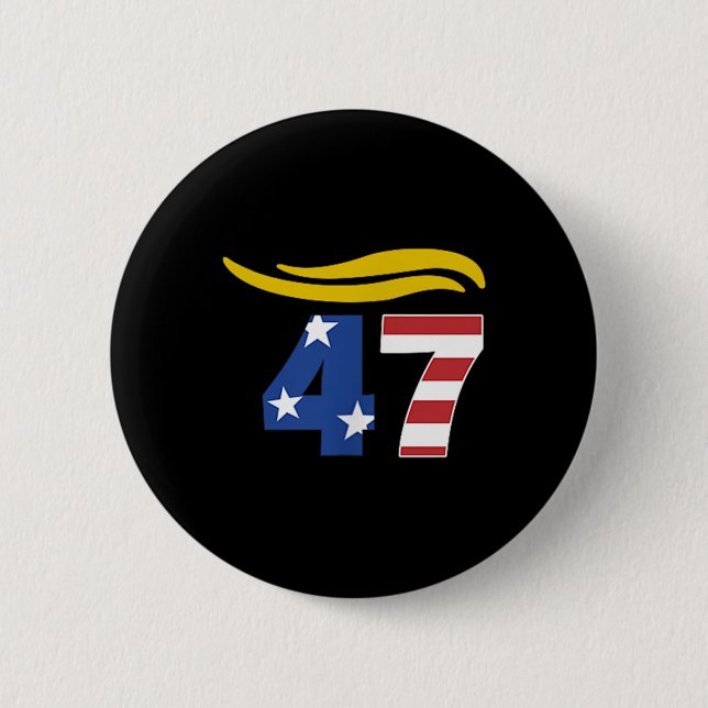 47 Trump Hair _1  6 Cm Round Badge (Front)