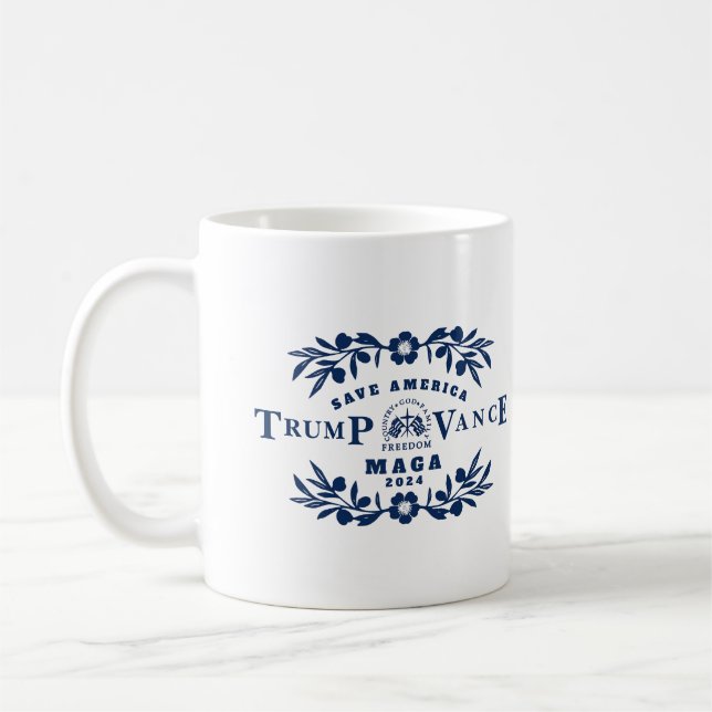47 Trump J. D. Vance 2024 Coffee Mug (Left)