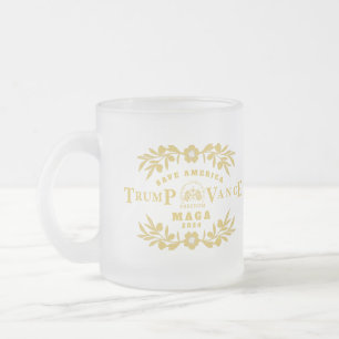 47 Trump J. D. Vance 2024 Frosted Glass Coffee Mug