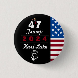 47 Trump Kari Lake 2024 3 Cm Round Badge