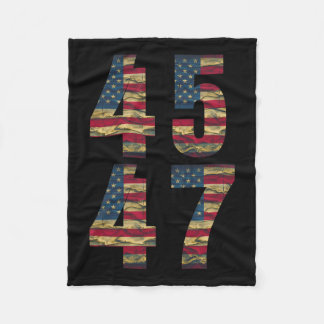 47 Trump Mens Vintage American Flag Trump 2024  Fleece Blanket