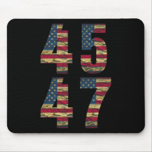 47 Trump Mens Vintage American Flag Trump 2024  Mouse Mat