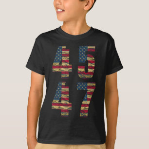 47 Trump Mens Vintage American Flag Trump 2024  T-Shirt