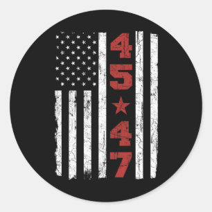 47 Trump Vintage Usa Flag 2024 President Election  Classic Round Sticker