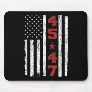 47 Trump Vintage Usa Flag 2024 President Election  Mouse Mat