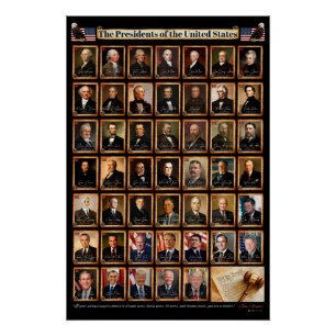 47 US Presidents Donald Trump Portrait Poster