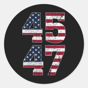 47 We The People 2024 Stand With American Flag  Classic Round Sticker