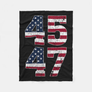 47 We The People 2024 Stand With American Flag Fleece Blanket