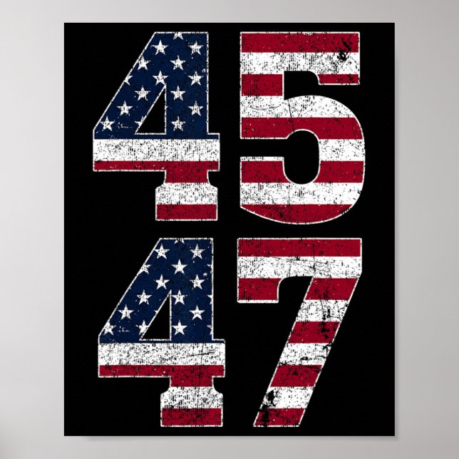 47 We The People 2024 Stand With American Flag  Poster (Front)