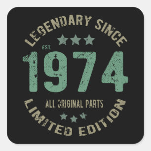 47 Year Old Bday Legend 47th Birthday Square Sticker