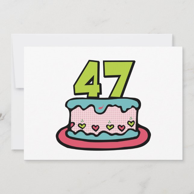 47 Year Old Birthday Cake Card (Front)
